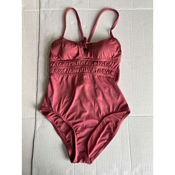 Kona Sol size Medium mauvewood modern 1 piece swim - Picture 4 of 8